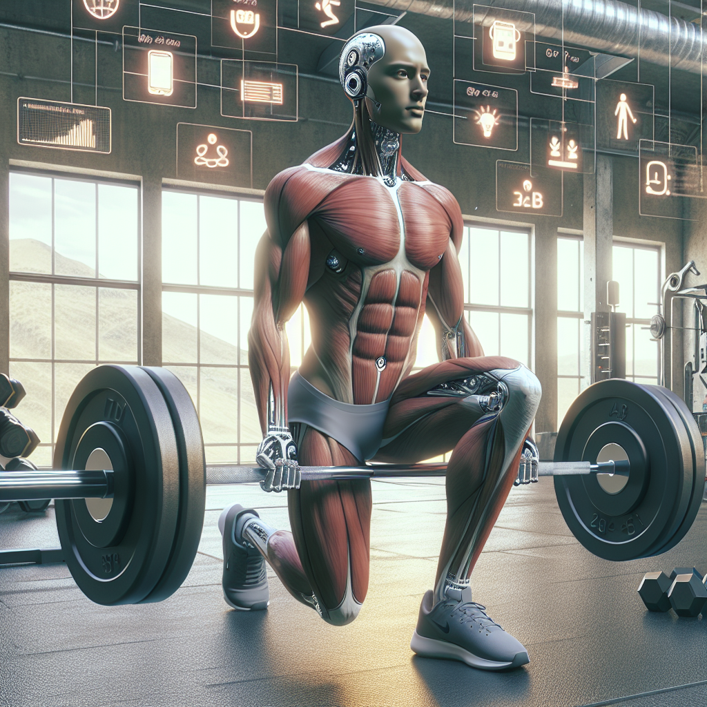 Illustration of Person lifting weights in a Gym interior setting, with a inspired mood.