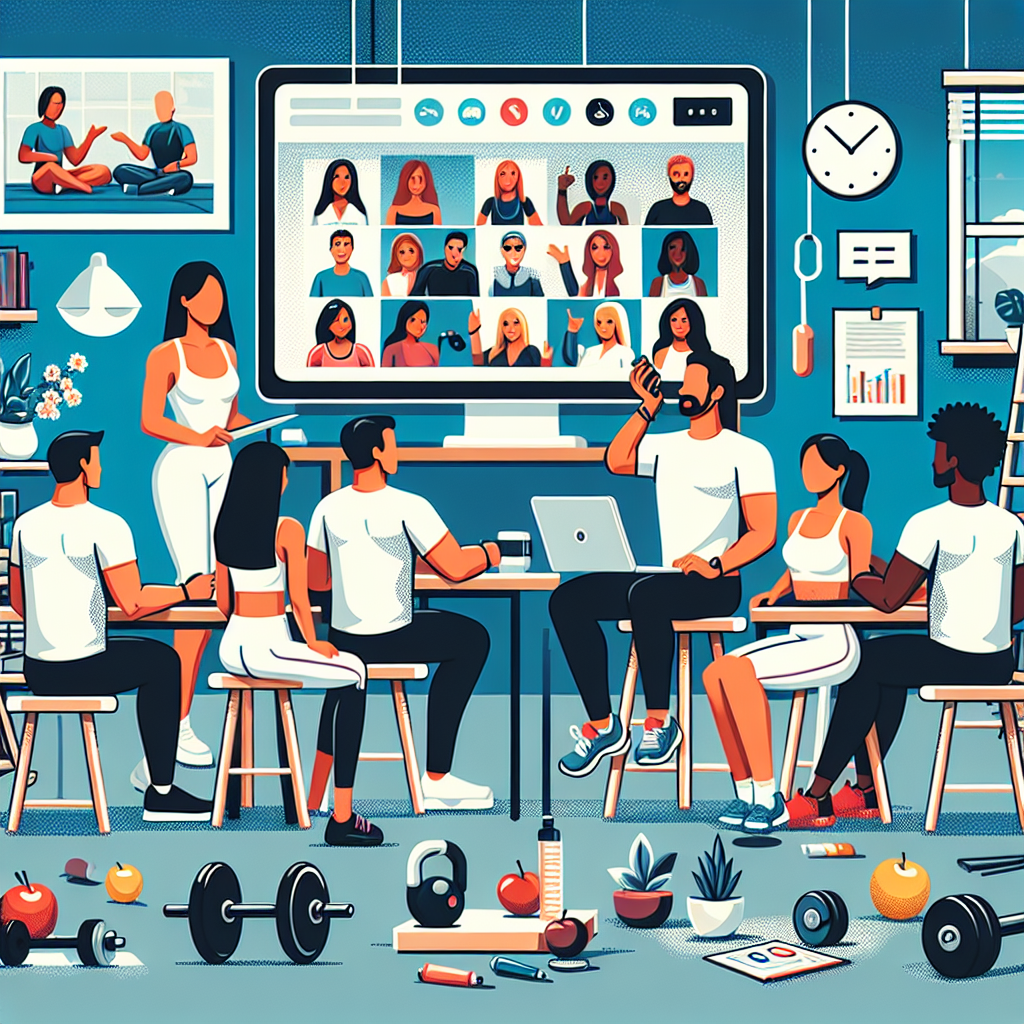 Illustration of Team on video call in a Home office setting, with a focused mood.