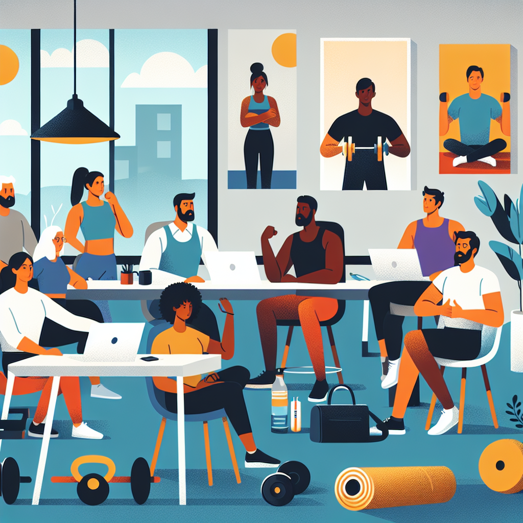 Illustration of Team on video call in a Home office setting, with a focused mood.