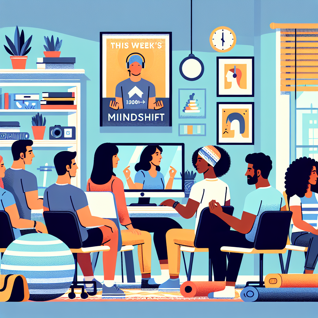 Illustration of Team on video call in a Home office setting, with a focused mood.
