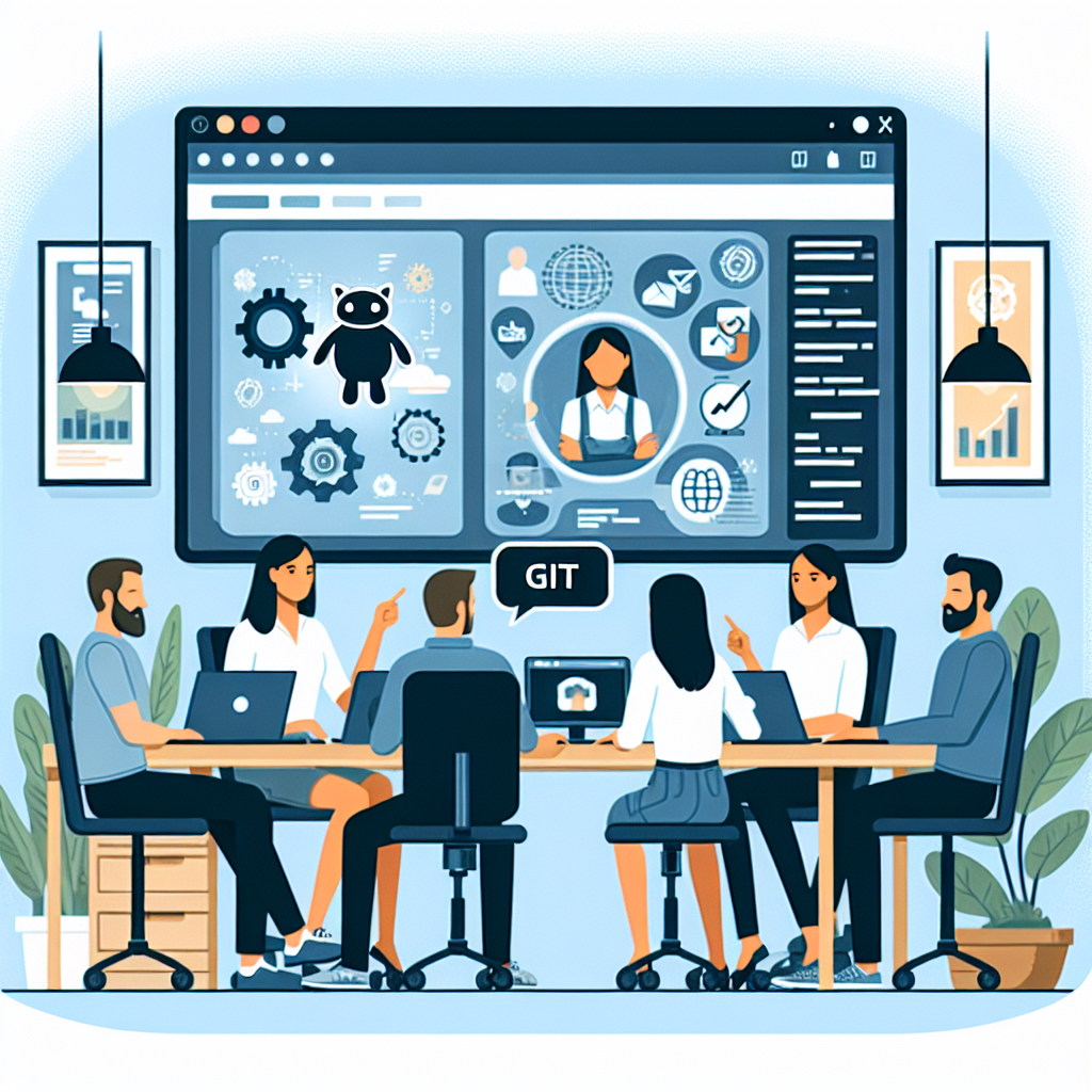 Illustration of Team on video call in a Home office setting, with a focused mood.