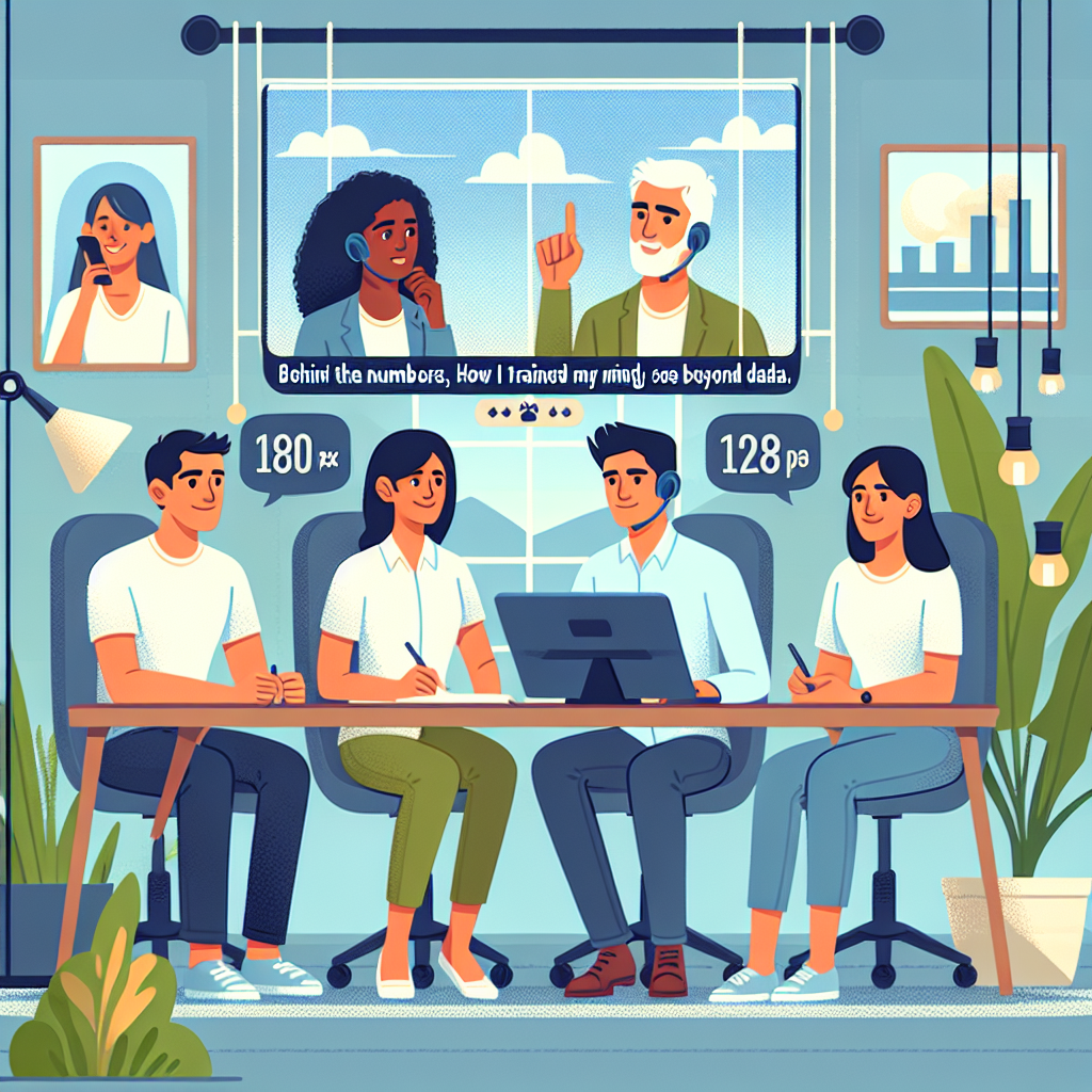 Illustration of Team on video call in a Home office setting, with a focused mood.