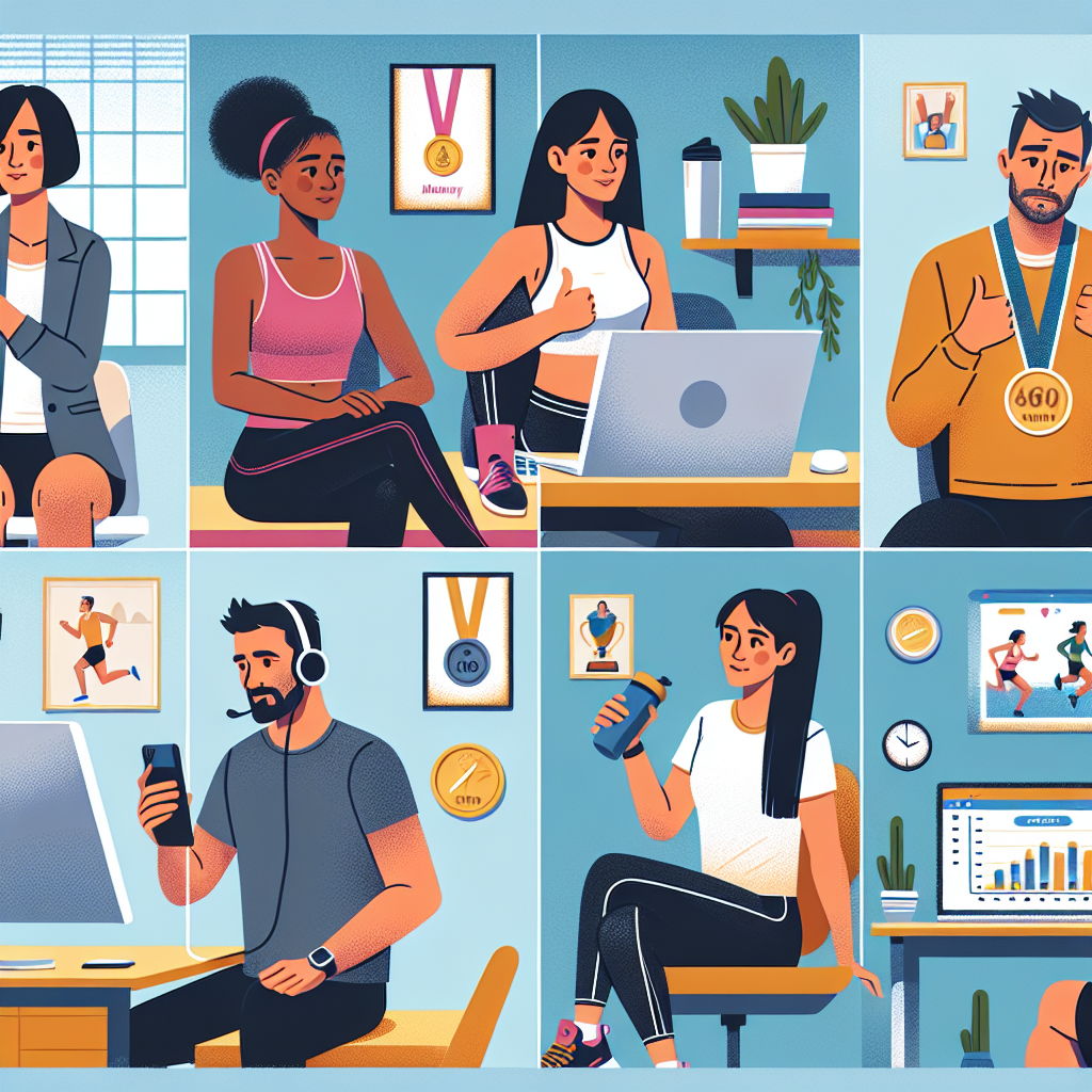 Illustration of Team on video call in a Home office setting, with a focused mood.
