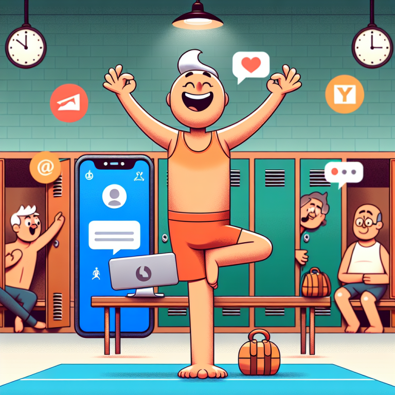 Illustration of Yoga pose in nature in a Locker room setting, with a happy mood.