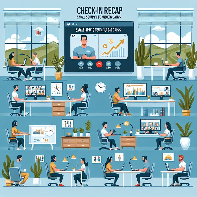 Illustration of Team on video call in a Home office setting, with a focused mood.