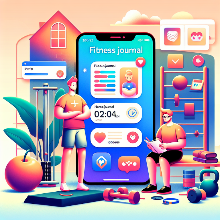 Illustration of Fitness journal entry in a Home workout space setting, with a focused mood.