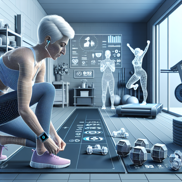 Illustration of Runner tying shoes in a Garage gym setup setting, with a determined mood.
